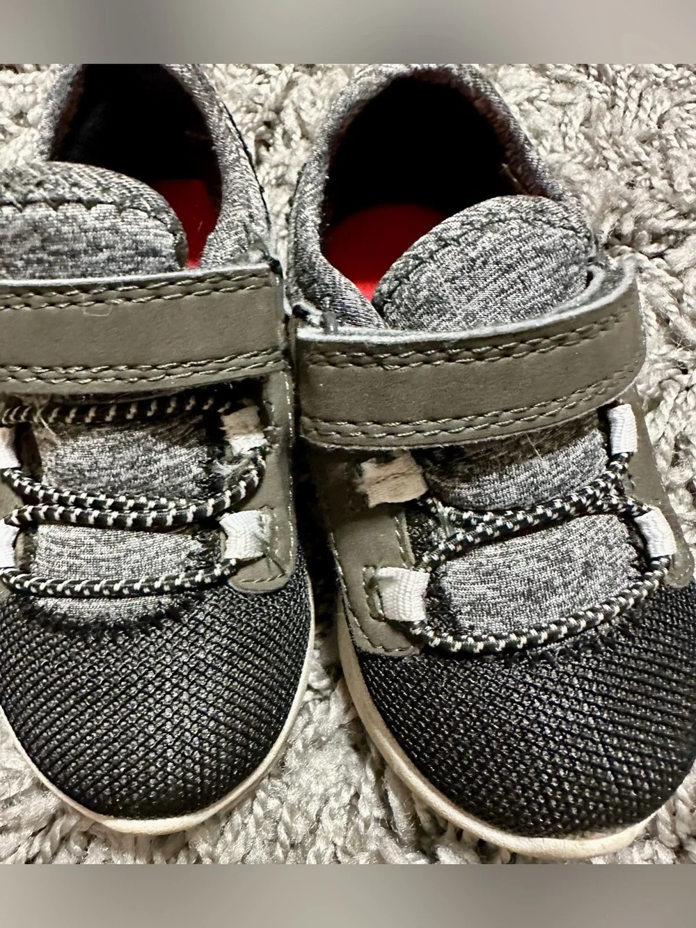 Carter's Grey and Black Sneakers with Red Inner Lining